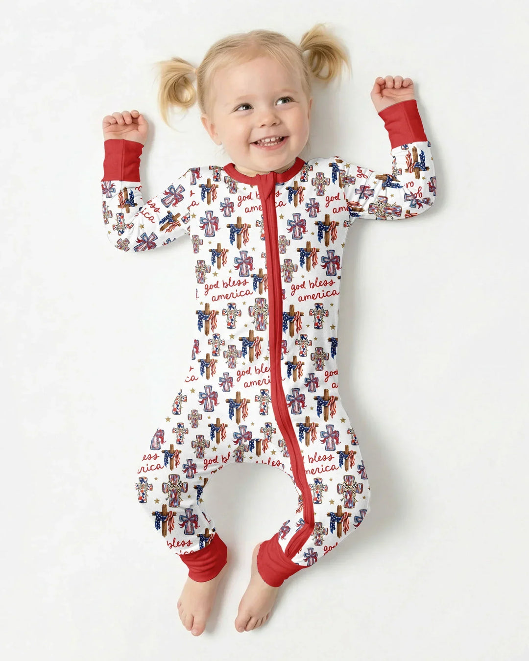 God Bless America Family Matching Bamboo Convertible Zippy