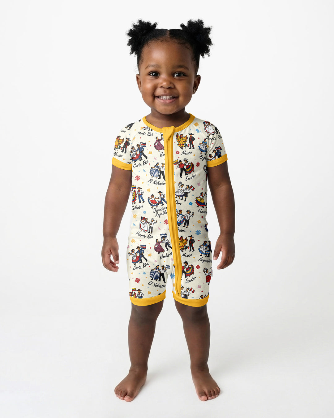 Hispanic Traditional Folkloric Dress Bamboo Shorty Zippy