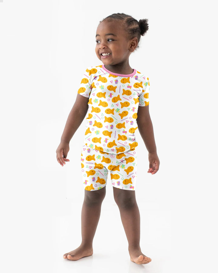 Conjunto de Pijama de Dos Piezas de Bambú con Mangas Cortas y Pantalones Cortos