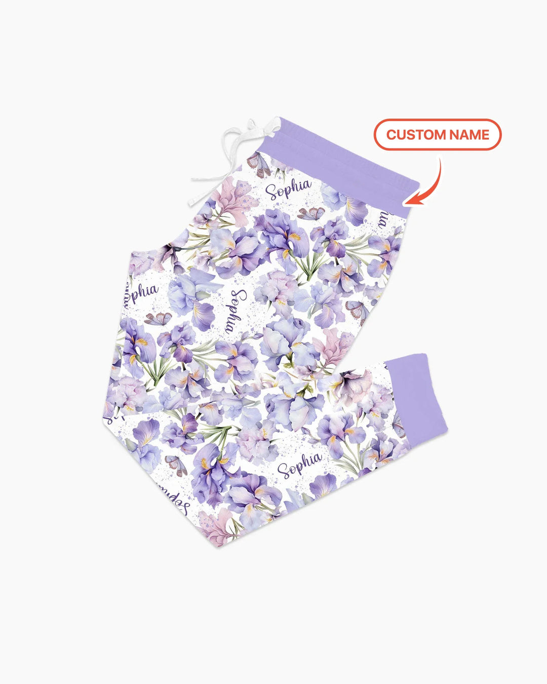 Benutzerdefinierter Name Geburtsmonatsblumen Bambus Damen Schlafanzug-Set