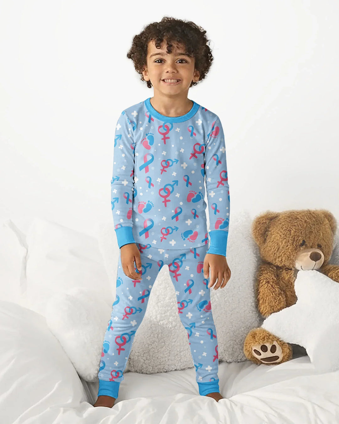 Zweiteiliges Langarm-Pyjama-Set mit Sommerfrüchten