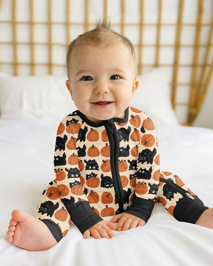 Black Cat Pumpkins Bamboo Convertible Zippy