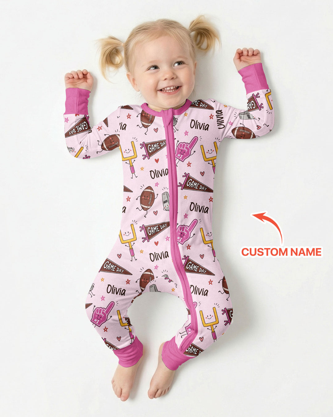 Custom Name Football Game Day Bamboo Convertible Zippy