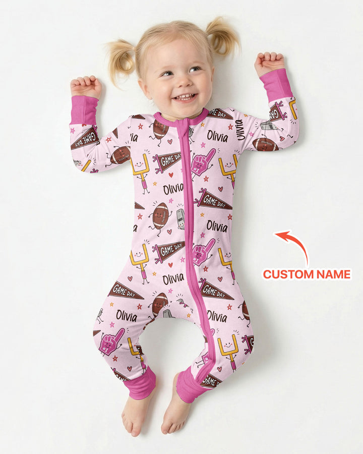 Custom Name Football Game Day Bamboo Convertible Zippy