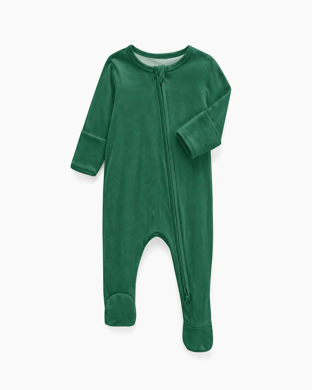 Solid Color Bamboo Zippered Footie Romper