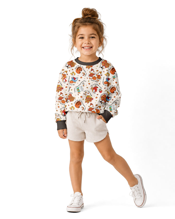 Just A Fall Goose Family Matching Bamboo Crewneck Sweatshirt