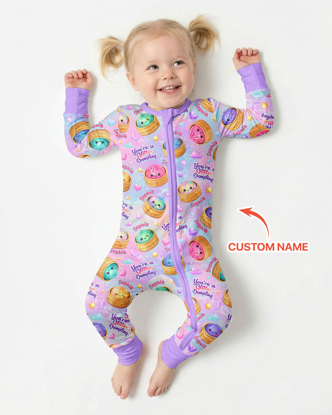 Custom Name You're A Glitter Dumpling Bamboo Convertible Zippy