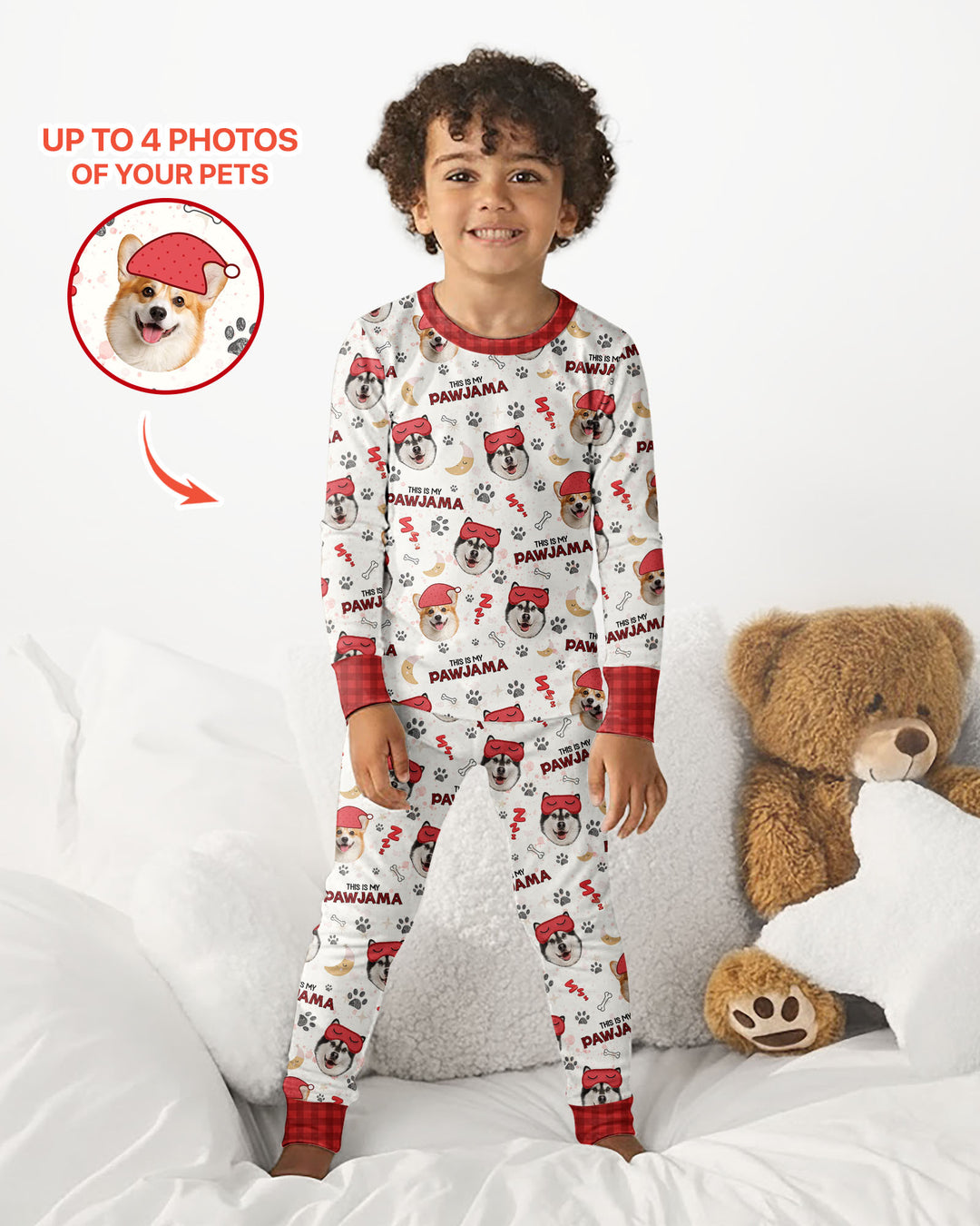 Custom Pet Photo This Is My Pawjama Bamboo Two Piece Long Sleeve Pajama Set