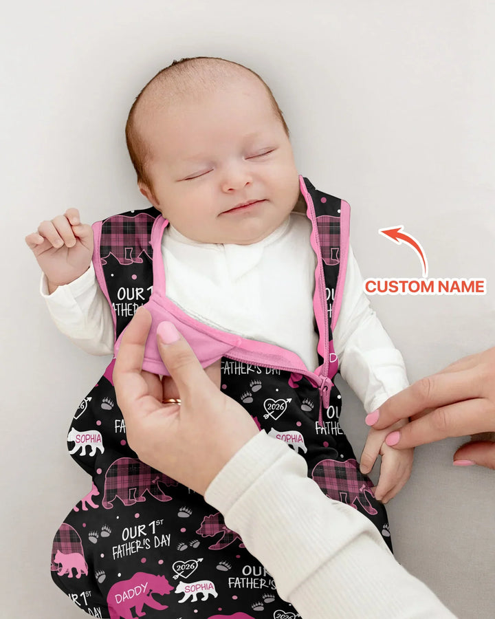 Our 1st Father's Day Daddy Bear & Me Matching Bamboo Sleep Bag
