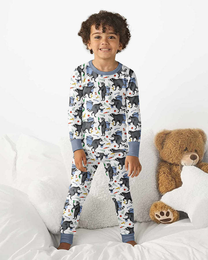 Trash Panda Adventures Bamboo Two Piece Long Sleeve Pajama Set