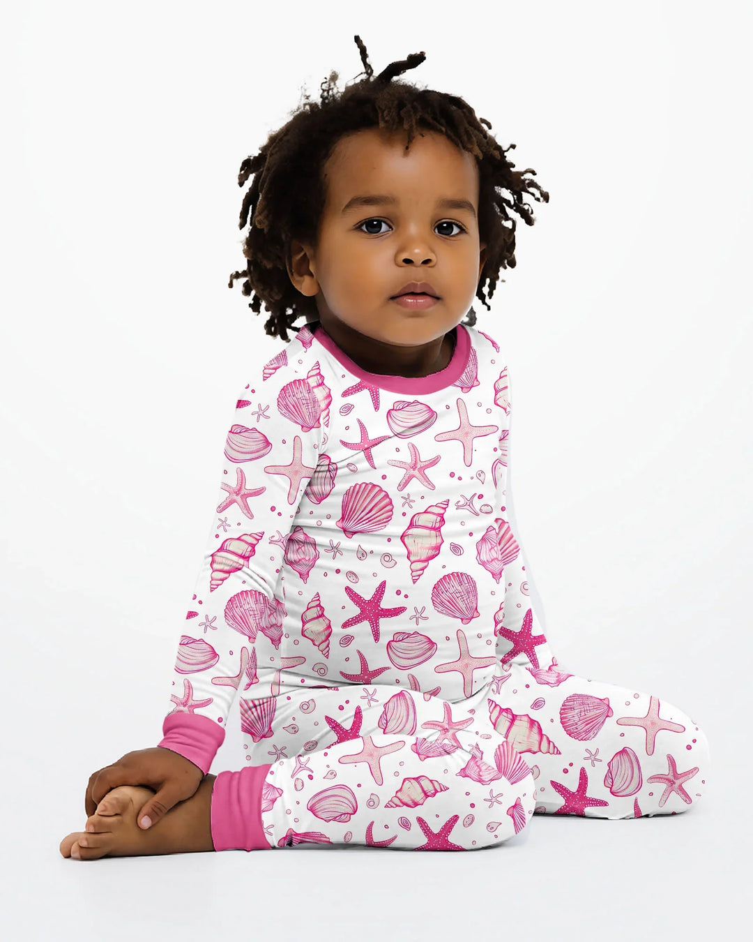 Conjunto de pijama de dos piezas de bambú de manga larga para toda la familia "Coastal Charm"