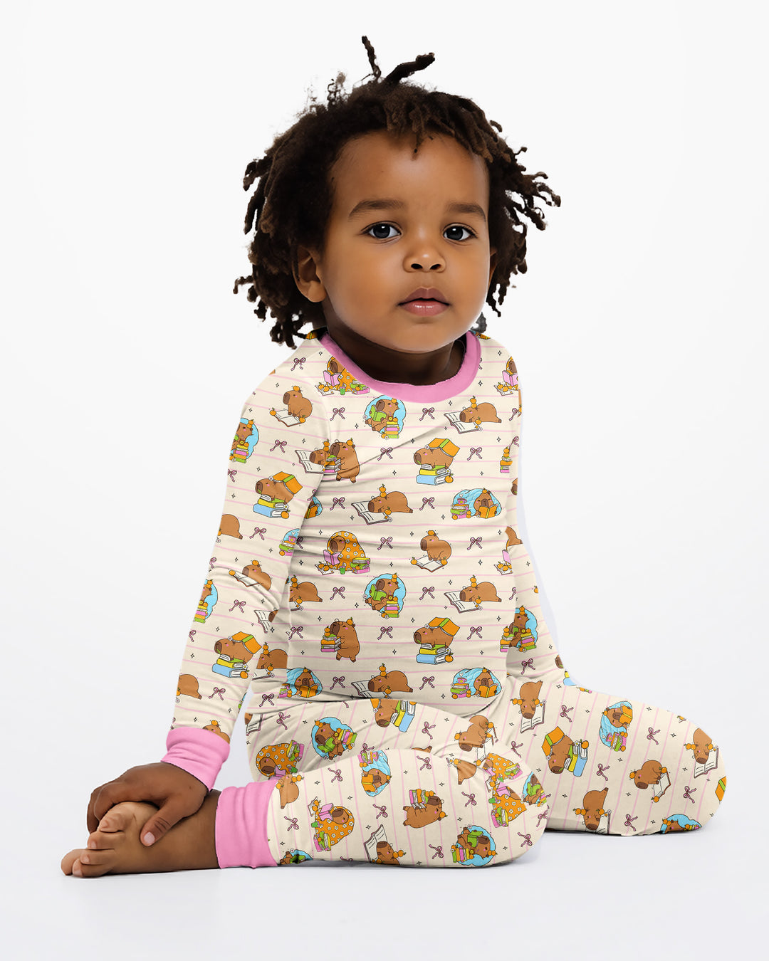 Zweiteiliges Langarm-Pyjama-Set mit Sommerfrüchten
