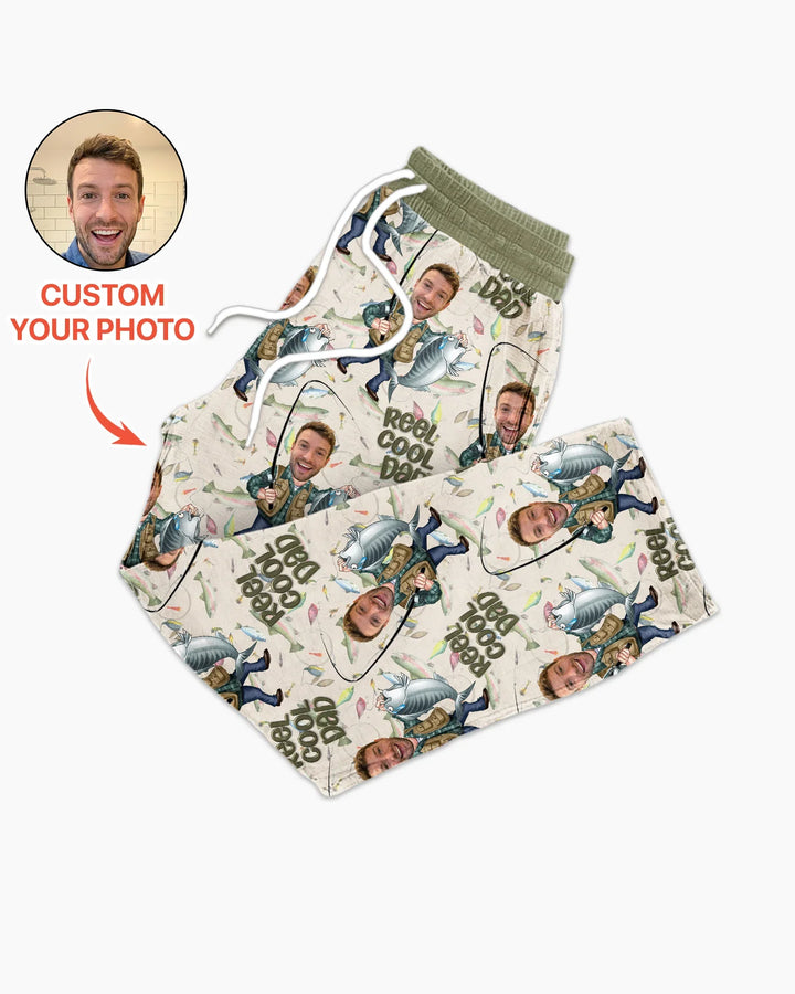Custom Photo Dad Fishing's Buddy Daddy & Me Matching  Bamboo Men's Pajama Set
