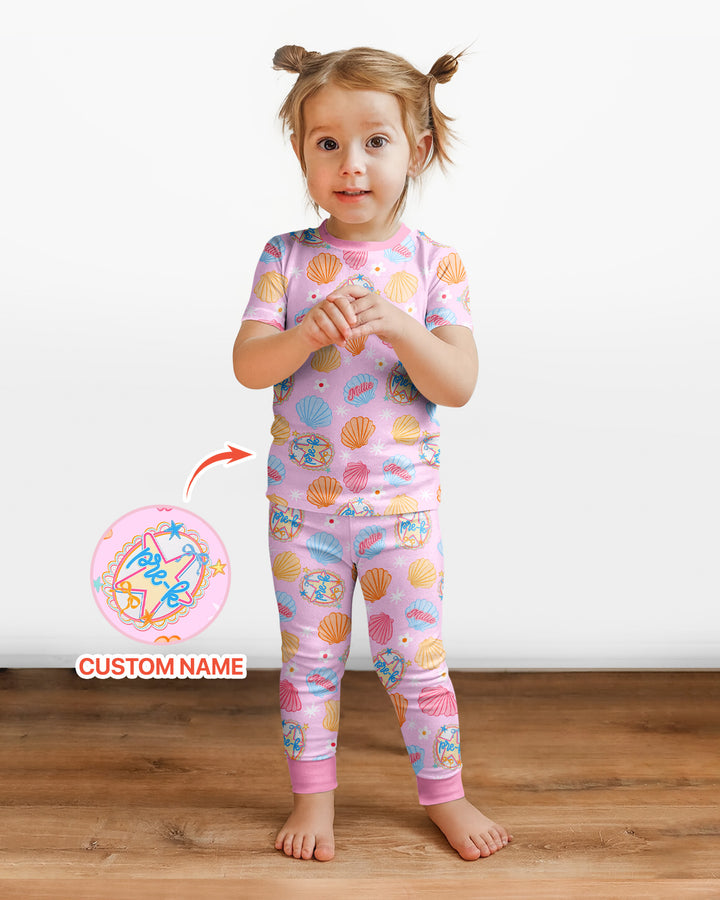Mermaid Back To School Bamboo Two Piece Short Sleeve Pajama Set
