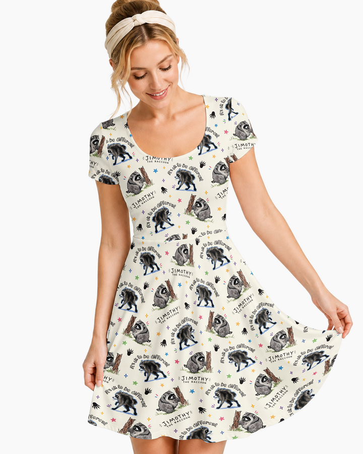 It's Okay to be Jimothy Bamboo Women’s Short Sleeve Twirl Dress