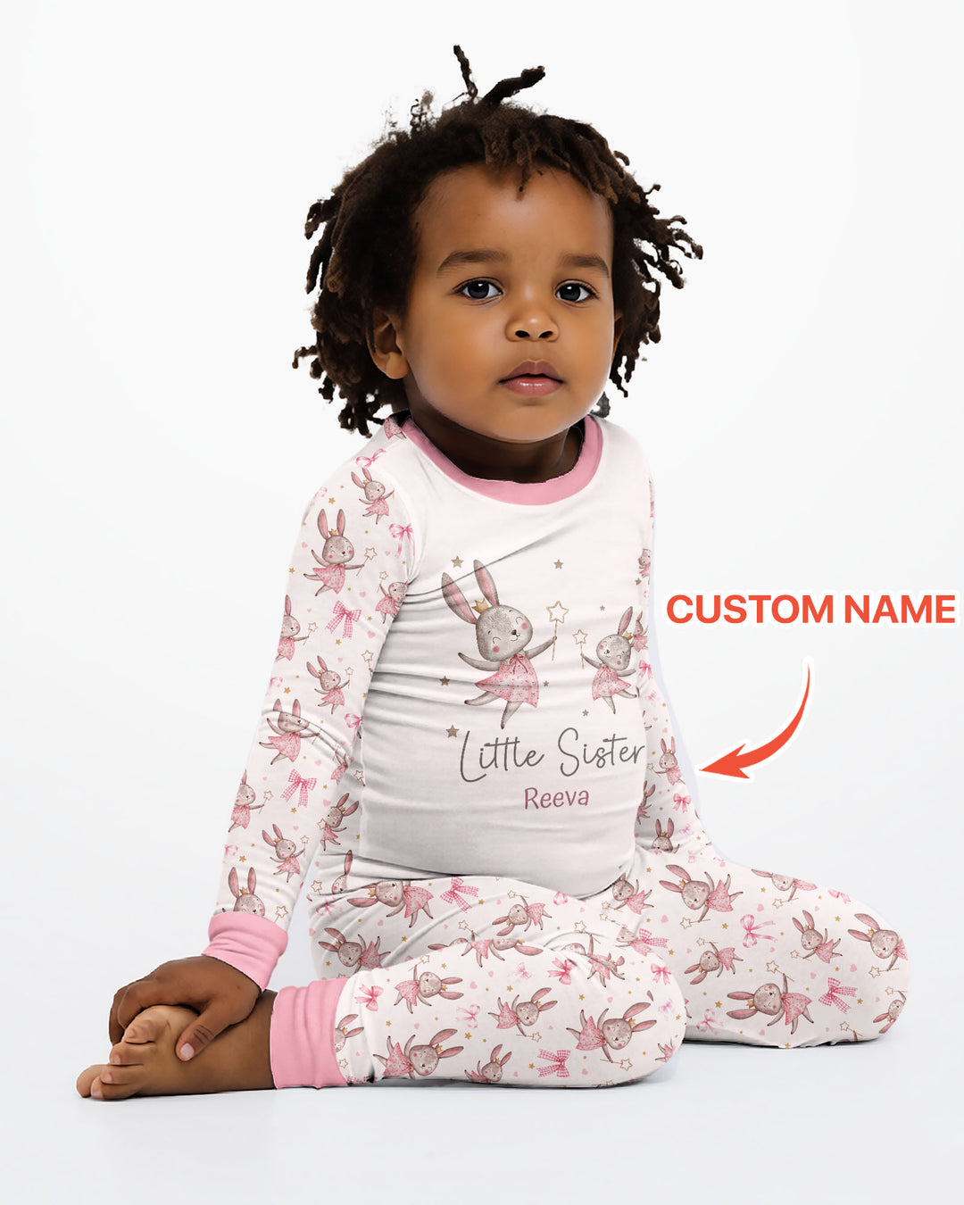 Bunny Wishes Sister Matching Bamboo Two Piece Long Sleeve Pajama Set