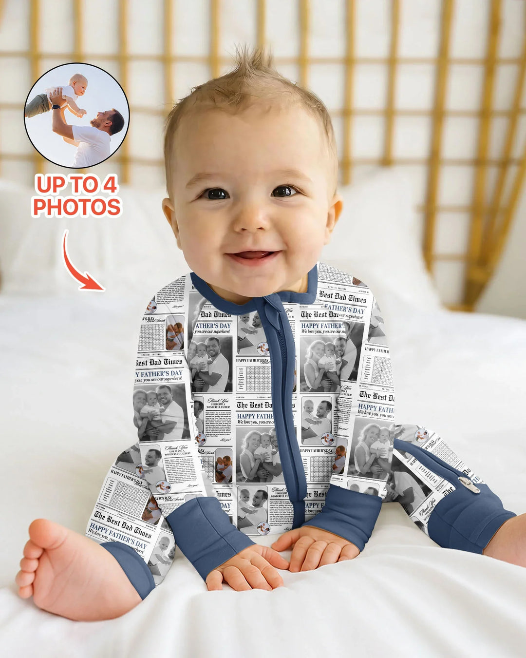 Custom Photo The Best Dad Times Bamboo Convertible Zippy