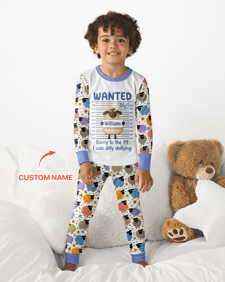 The Lost Sheep Custom Name Bamboo Two Piece Long Sleeve Pajama Set