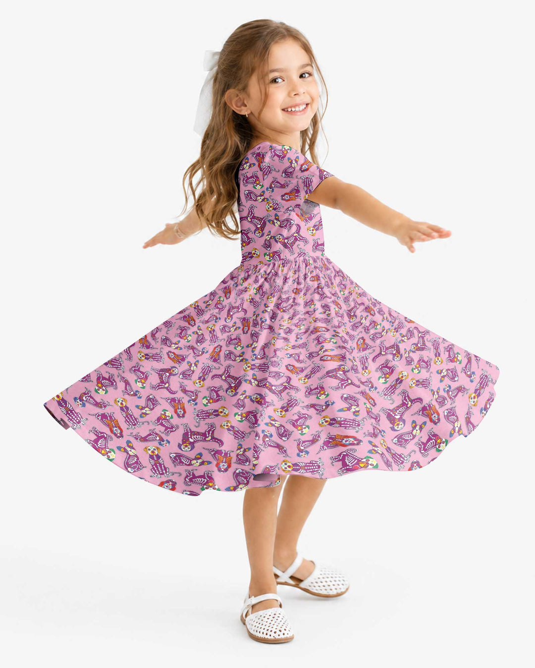 Dia De Los Muertos Doggie Bamboo Twirl Dress
