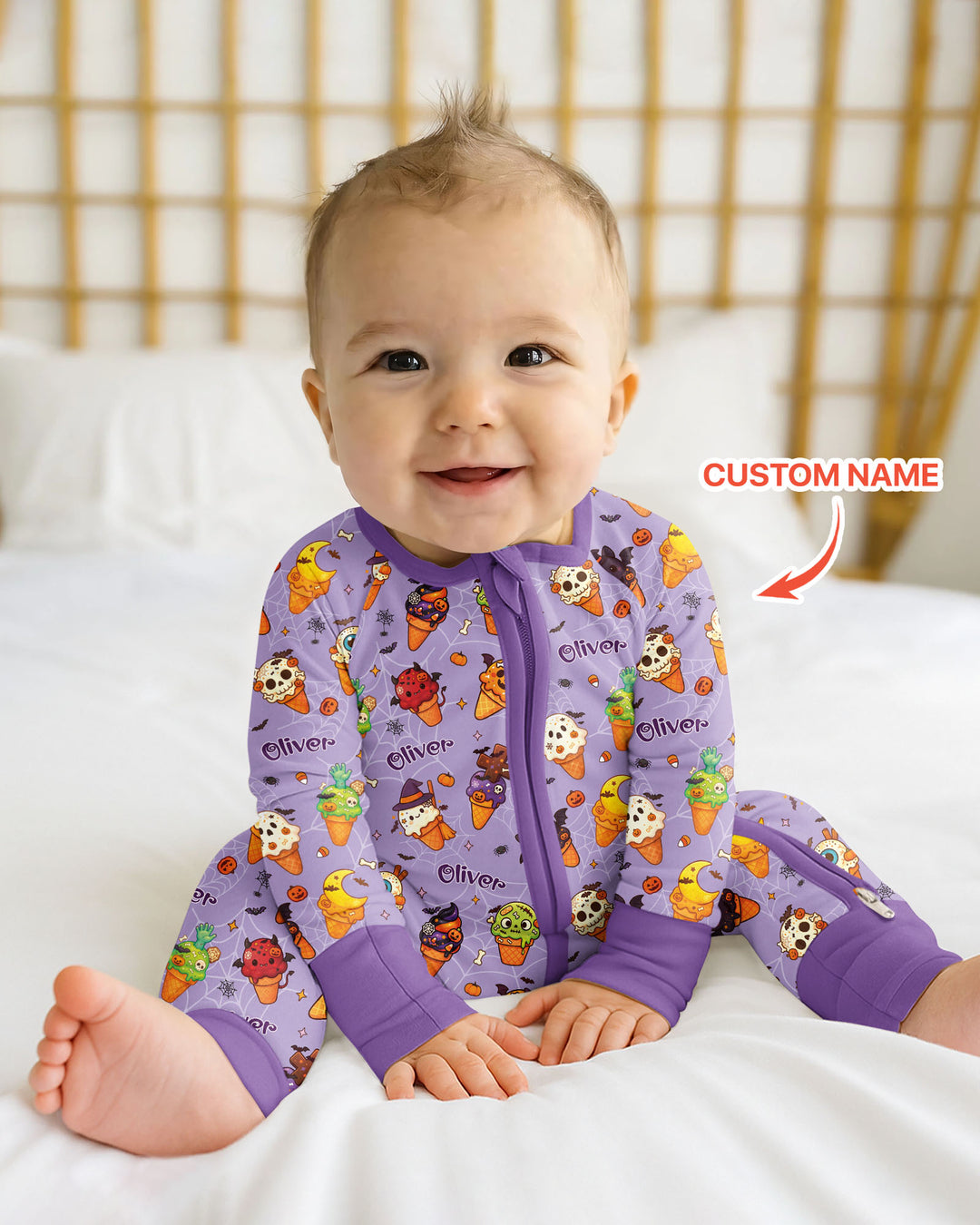 Custom Name Halloween Ice Cream Bamboo Convertible Zippy