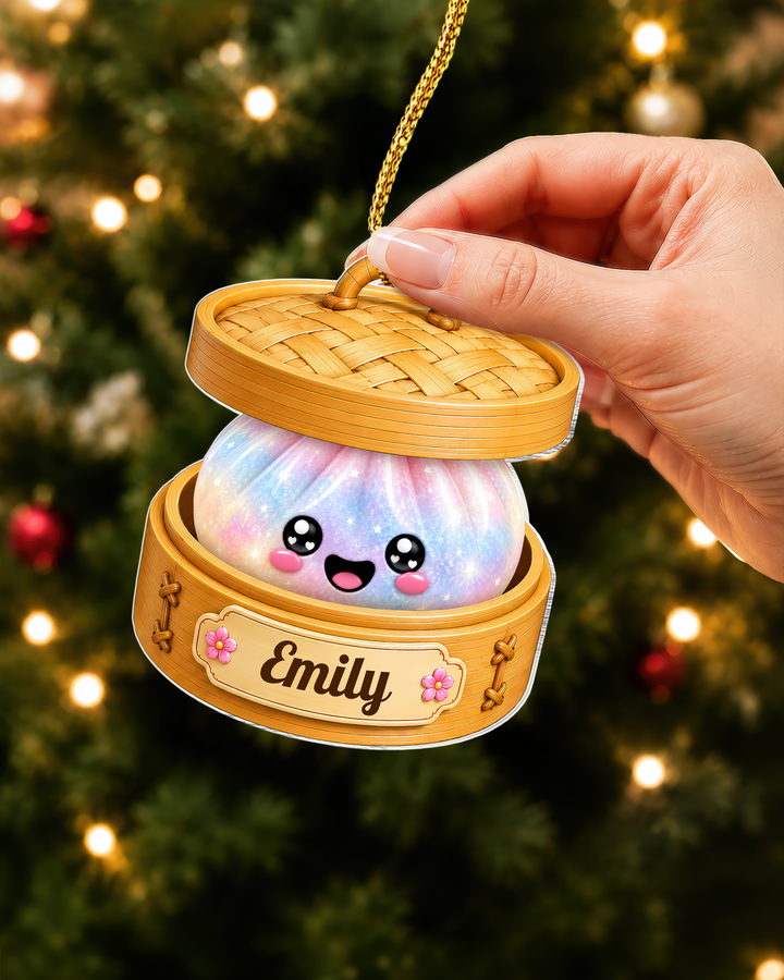 Glitter Dumpling Family Personalized Acrylic Ornament