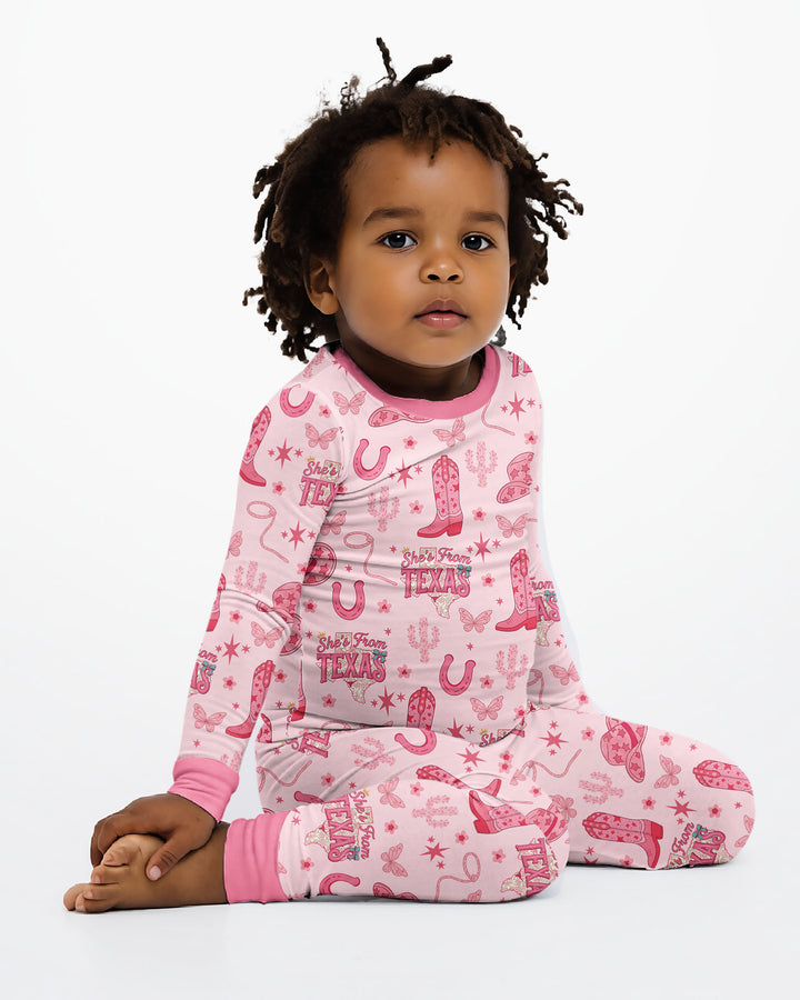 She's From Texas Bamboo Two Piece Long Sleeve Pajama Set