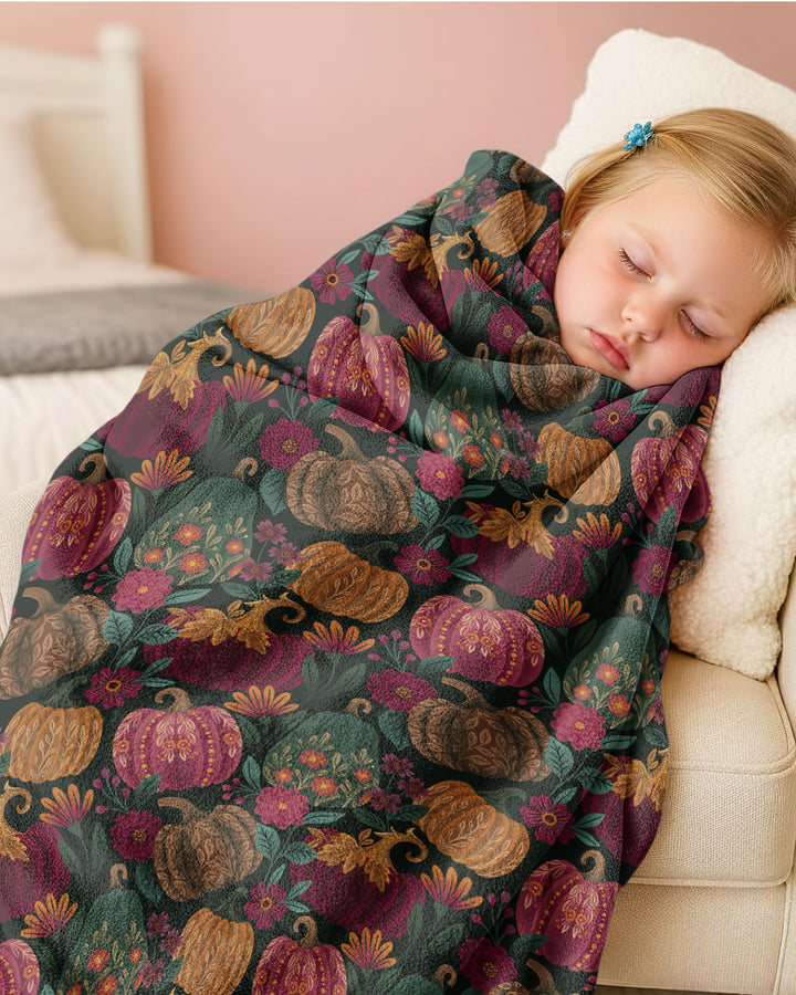 Velvet Pumpkins Bamboo Blanket