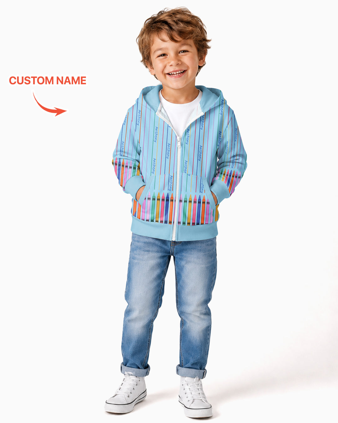 Sudadera con capucha y cremallera de bambú personalizada