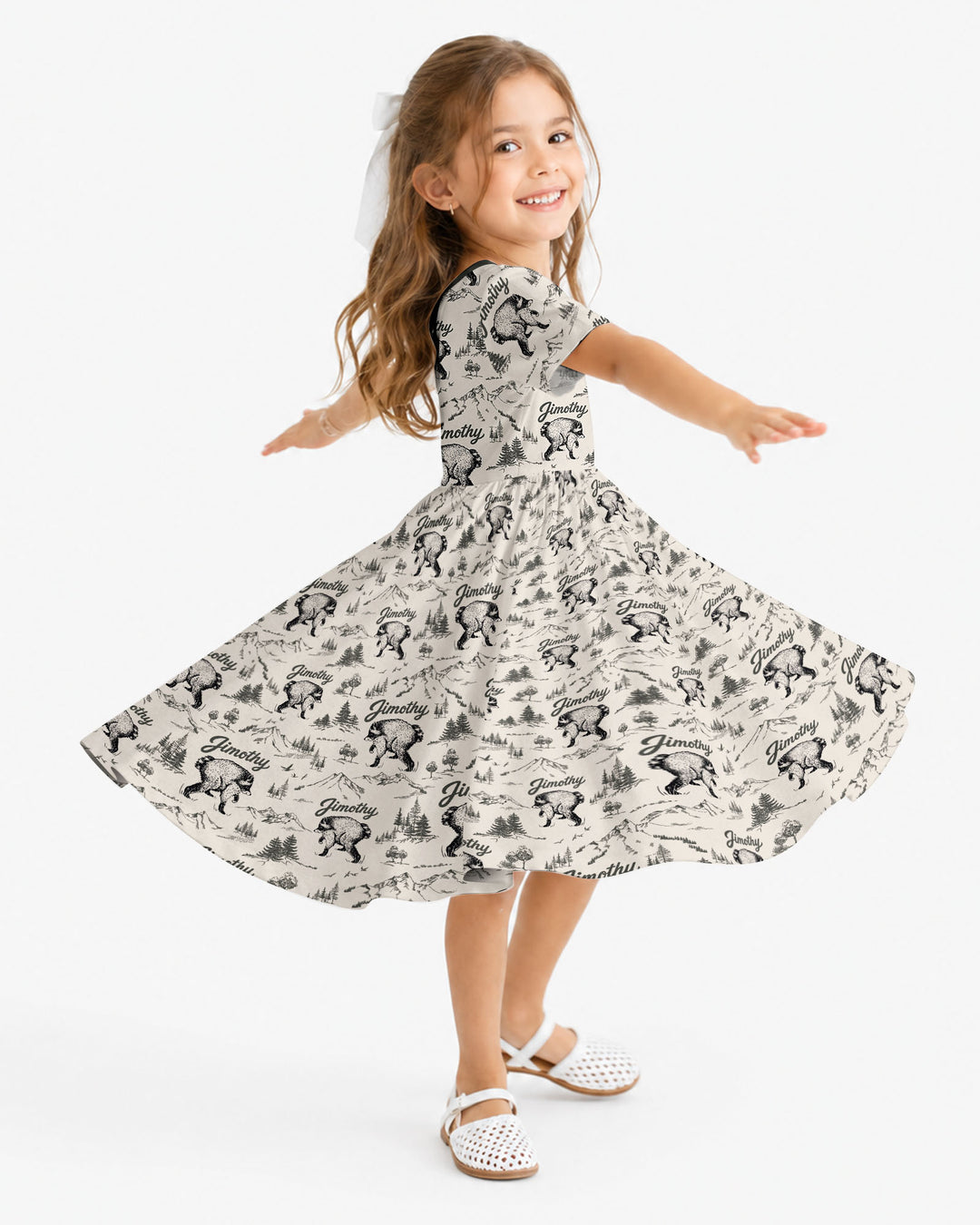 Vintage Jimothy Racoon Family Matching Bamboo Twirl Dress