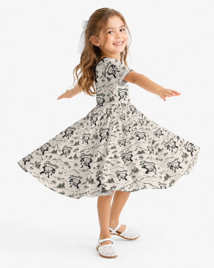 Vintage Jimothy Racoon Family Matching Bamboo Twirl Dress