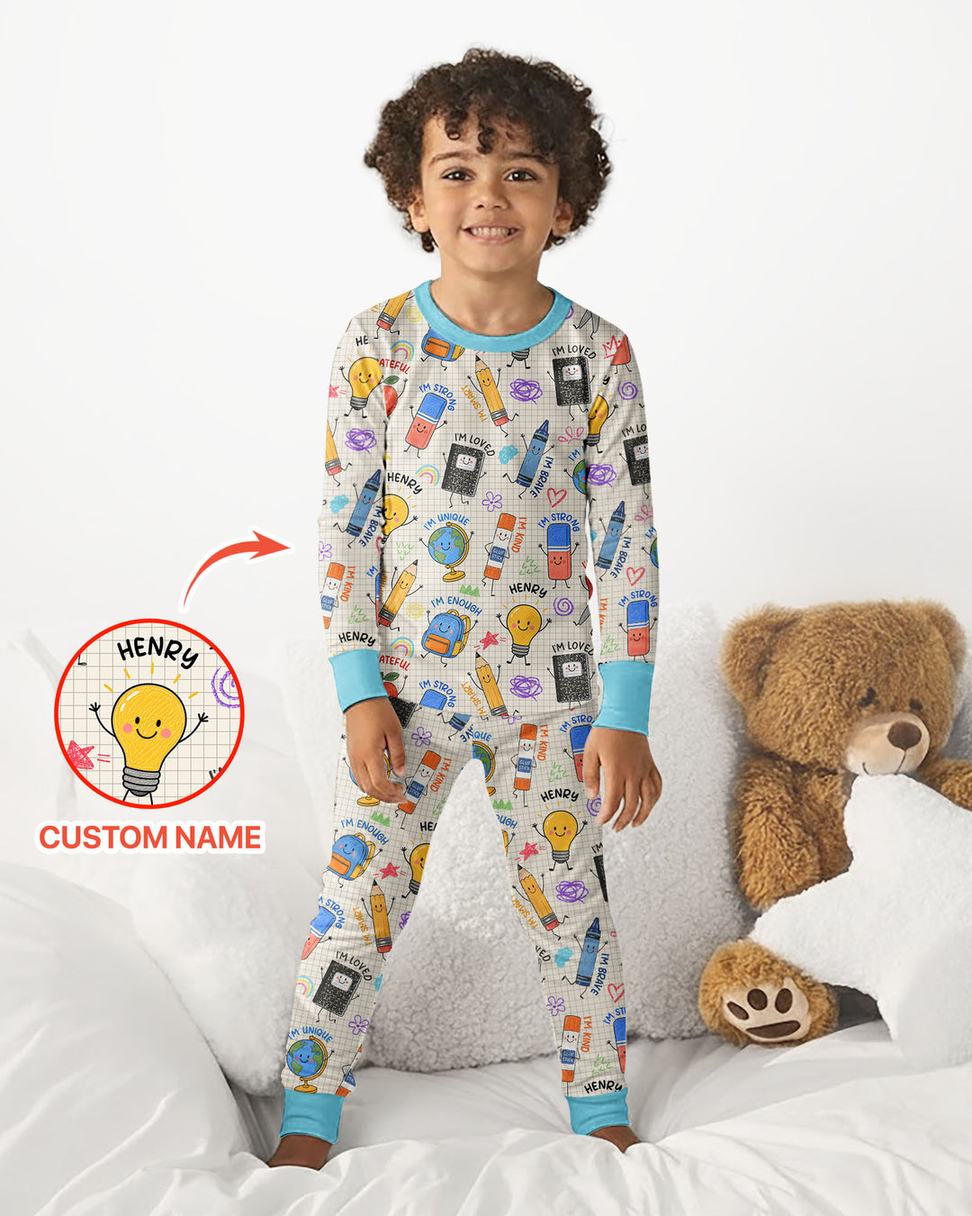 Zweiteiliges Langarm-Pyjama-Set mit Sommerfrüchten