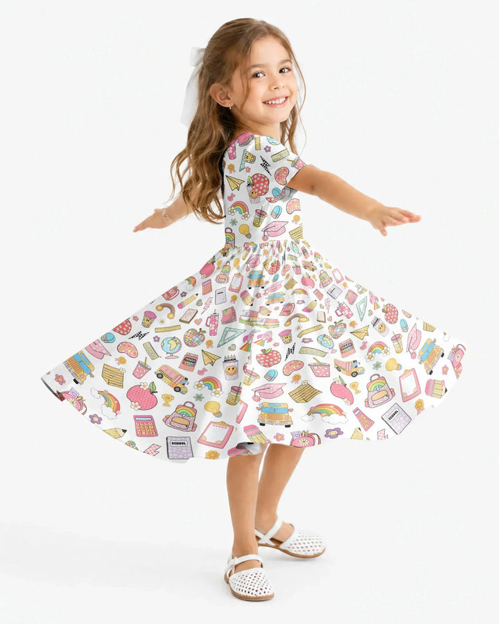 Preppy Back to School Bamboo Twirl Dress