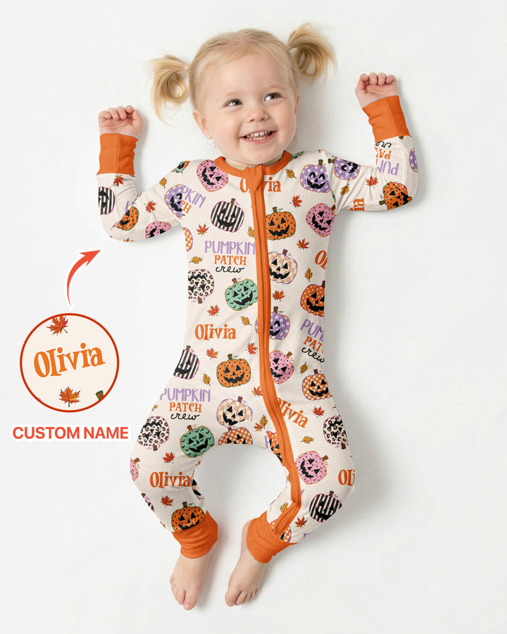 Custom Name Pumpkin Patch Crew Bamboo Convertible Zippy