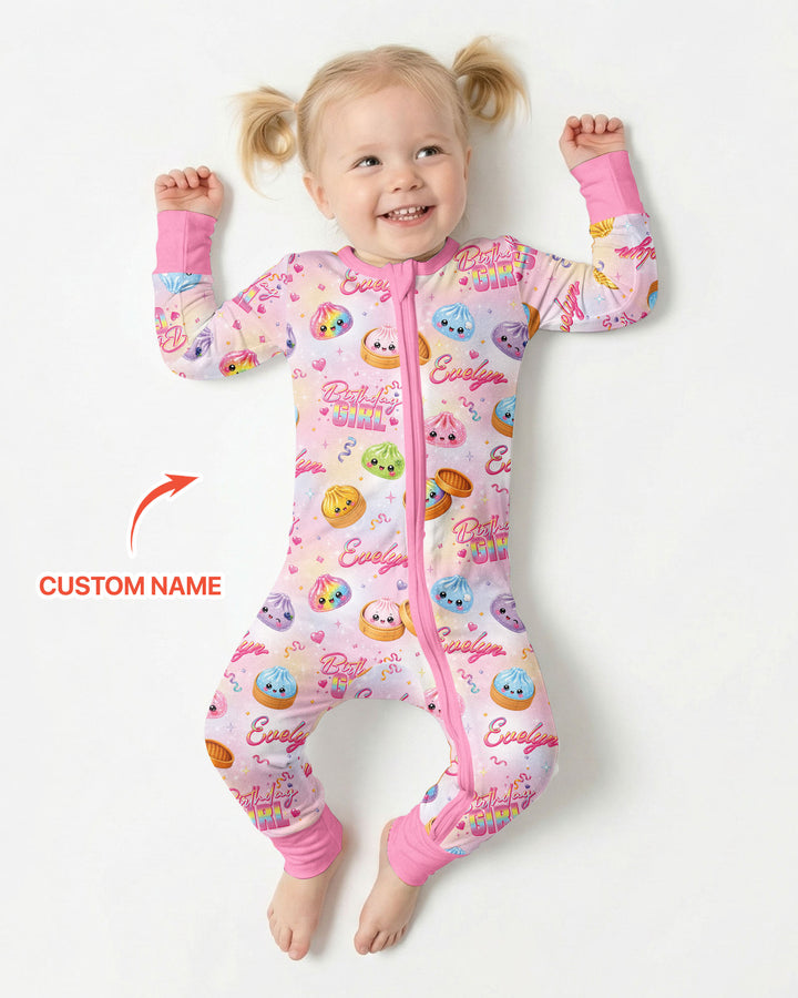 Birthday Girl Glitter Dumpling Bamboo Convertible Zippy