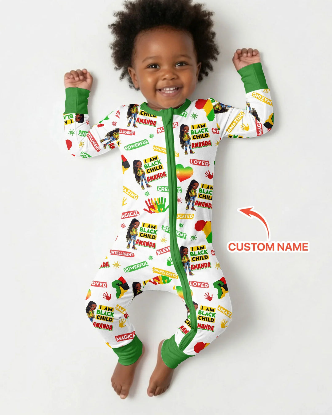 Custom Name I Am Black Child Magical Bamboo Convertible Zippy