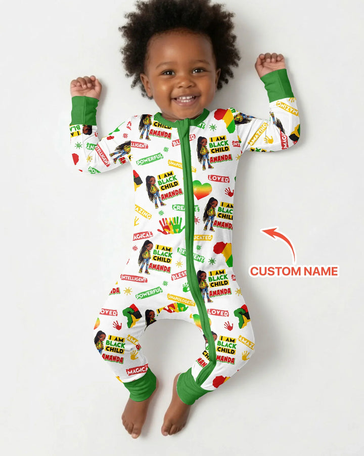 Custom Name I Am Black Child Magical Bamboo Convertible Zippy