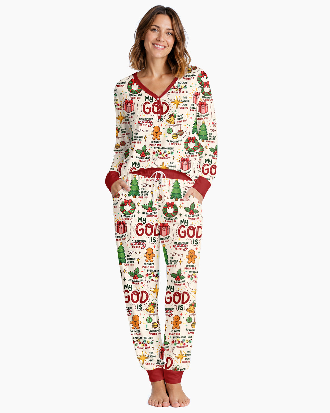 Christmas My God Is Bamboo Women Pajama Set