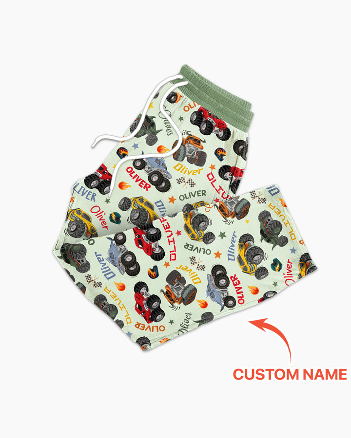 Personalized Monster Truck Bamboo Men's Pajama Set