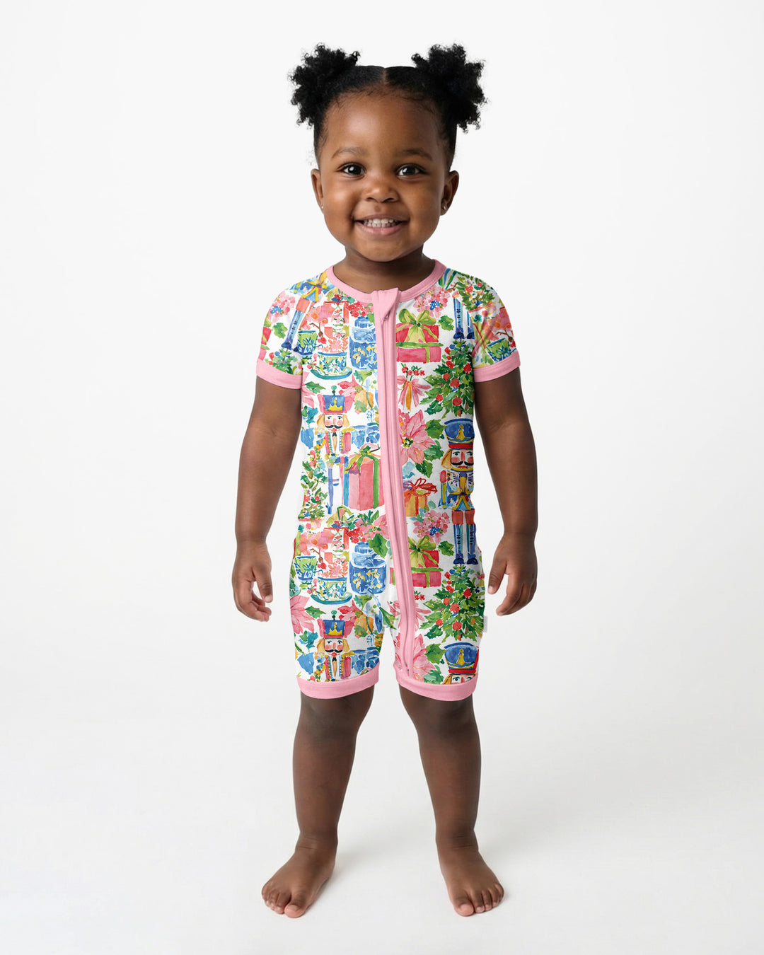 Watercolor Nutcracker Holiday Bamboo Shorty Zippy