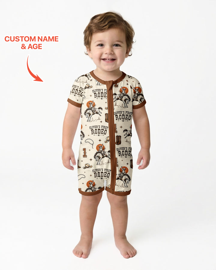 Custom Name Birthday Rodeo Bamboo Shorty Zippy