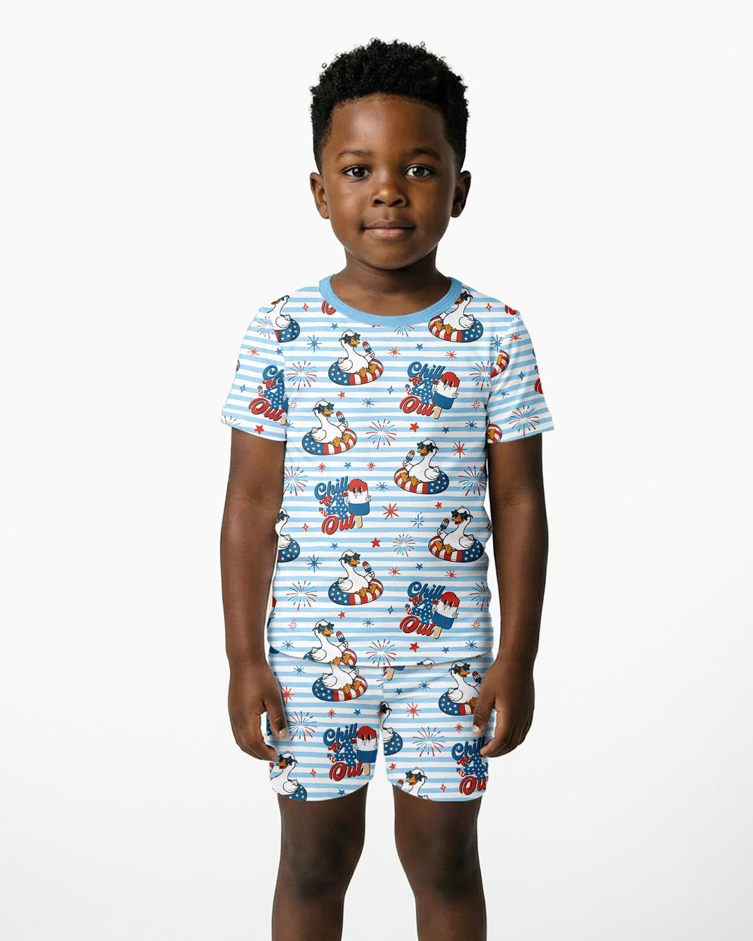 Conjunto de Pijama de Dos Piezas de Bambú con Mangas Cortas y Pantalones Cortos