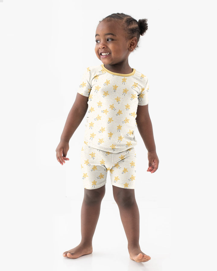 Happy Little Stars Family Matching Bamboo Two Piece Short Sleeve Shorts Pajama Set
