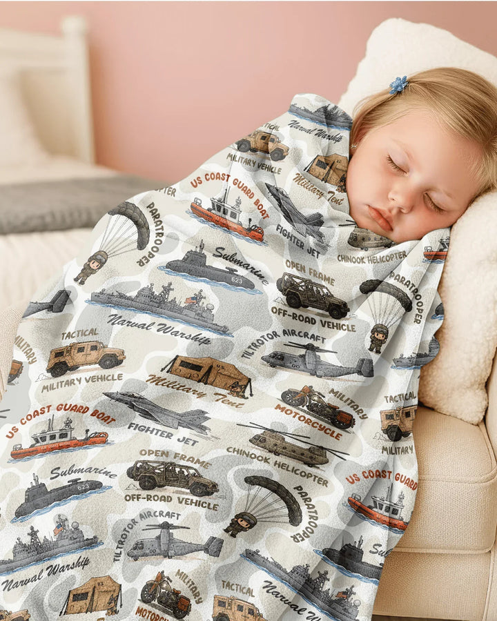 Little Hero Military Family Matching Bamboo Blanket