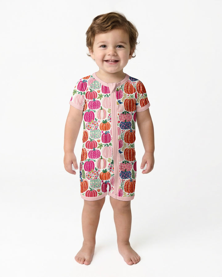 Pumpkin & Bloom Bamboo Shorty Zippy