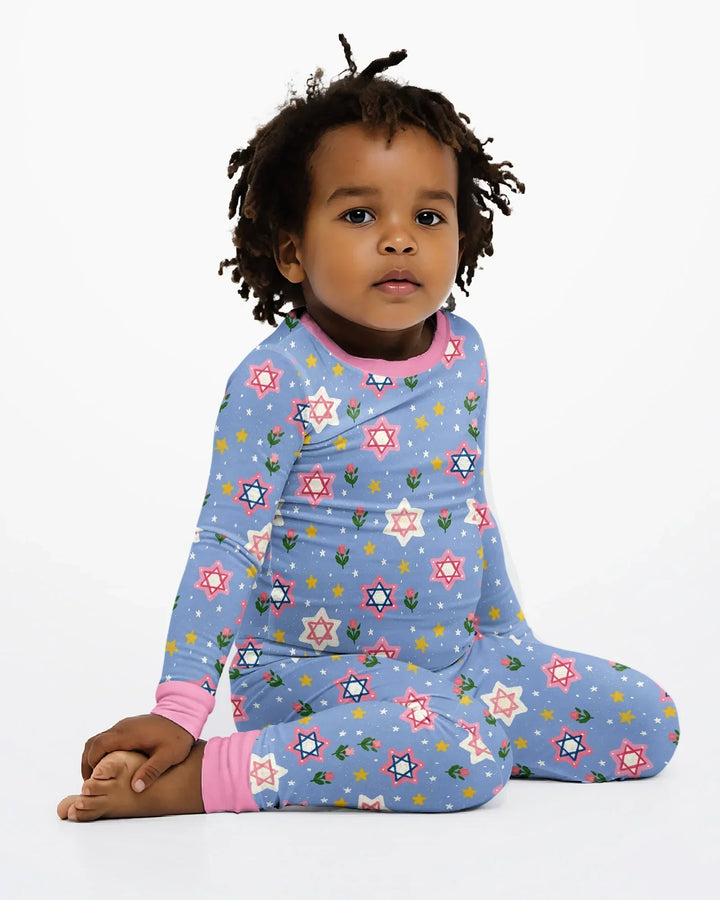 Zweiteiliges Langarm-Pyjama-Set mit Sommerfrüchten
