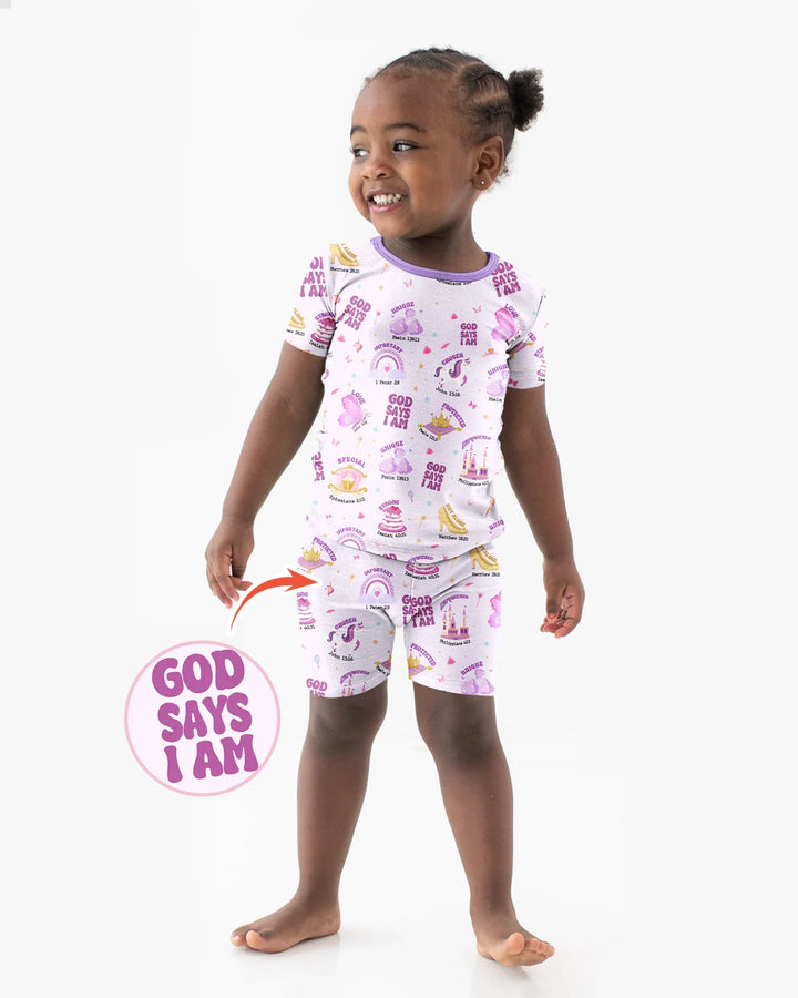 Zweiteiliges Pyjama-Set mit kurzen Ärmeln und Shorts im Sommer-Design