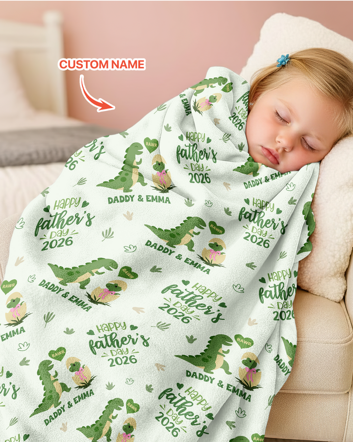Custom Name Fathers Day 2026 Bamboo Blanket