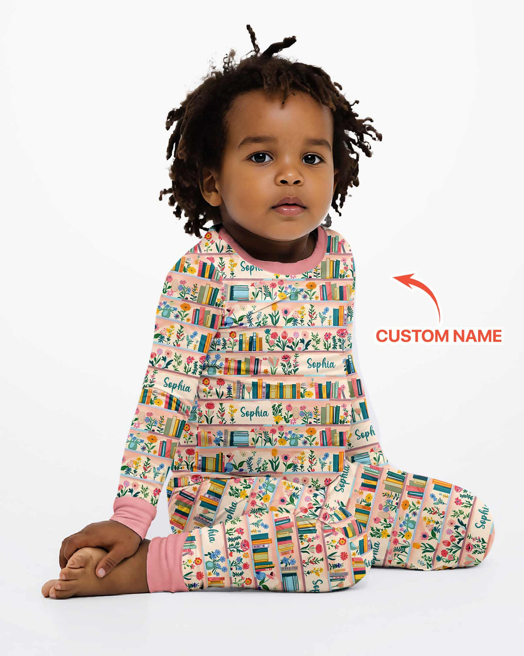 Personalized Book Lover Bamboo Two Piece Long Sleeve Pajama Set