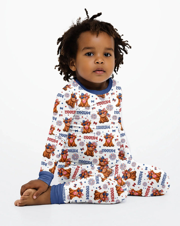 Conjunto de pijama de dos piezas de bambú de manga larga
