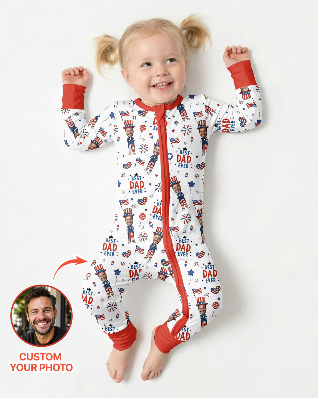 Custom Photo Best Patriotic Family Ever Bamboo Convertible Zippy